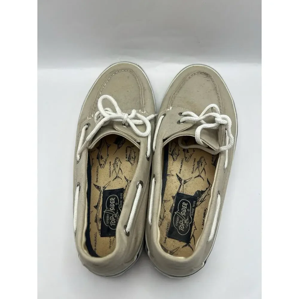 Sperry Bahama II Boat Shoes Khaki Color Men Size 9.5